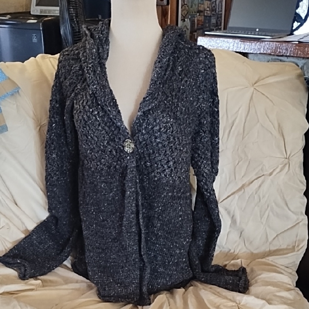 Chico's Charcoal Knit Cardigan